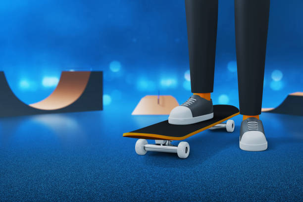 istock Skateboarder on the street 3d illustration 1462204064