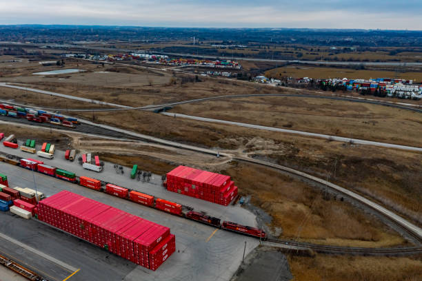 istock Canadian Pacific CPRailway Vaughan Intermodal Terminal in Kleinburg, Canada 1462205145