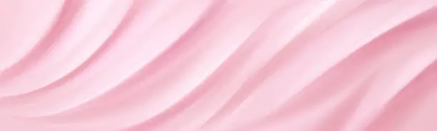 Vector illustration of Cream texture, pink background of cosmetics gel