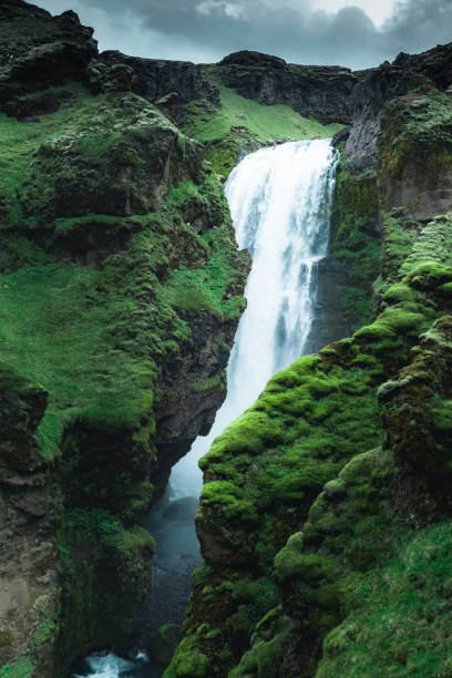 istock An incredible view of a mystical waterfall between green rocks 1462207772