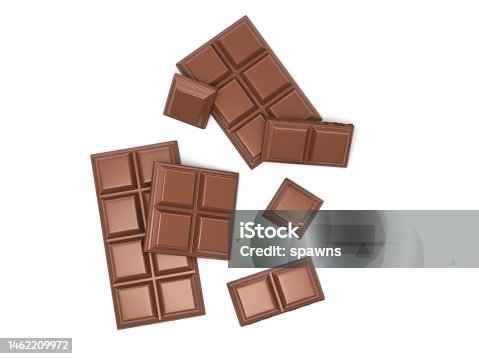 istock Milk Chocolate Piece, Whole and small parts 1462209972