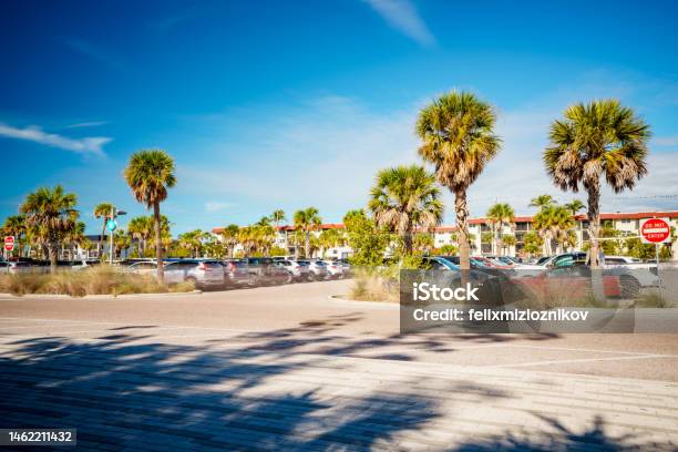 Long Exposure Photo Of Siesta Key Beach Scene With Motion Blur In Trees Stock Photo - Download Image Now