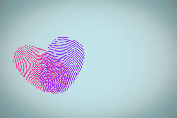Valentines week special illustration idea. Heart shape made of Fingerprint. Empty Space.