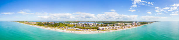 istock Aerial drone panorama photo Turtle Beach Siesta Key FL 1462211653