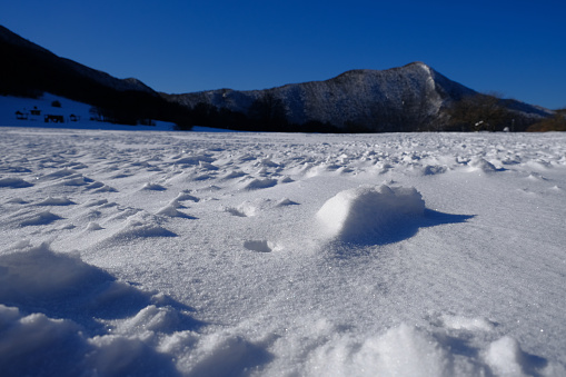 A winter view of a plateau with fresh snow