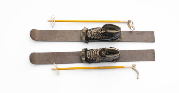 short skis isolated on white background