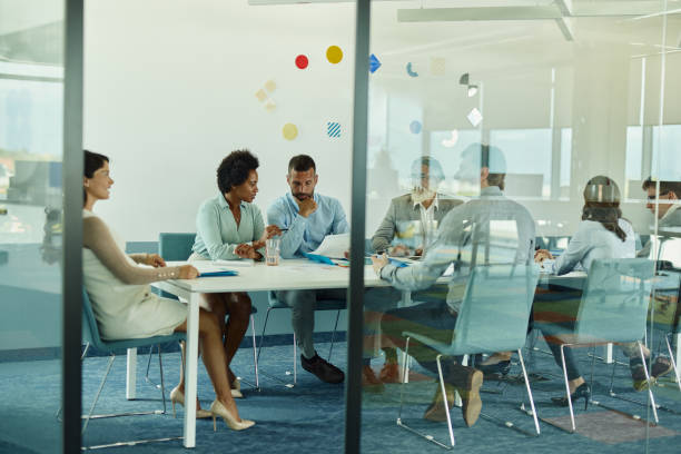 istock Group of entrepreneurs having a meeting in a modern office. 1462216648