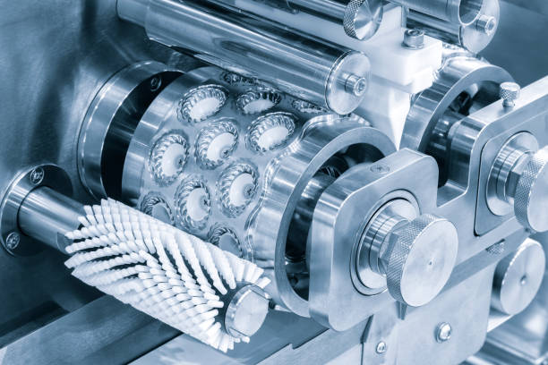 istock Industrial dumplings and ravioli making machine Close-up 1462216803