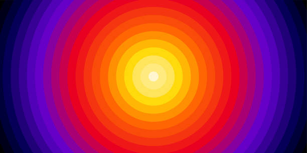 istock Radial red to blue lines abstract design template. Colorful circle abstract background vector. 1462216988