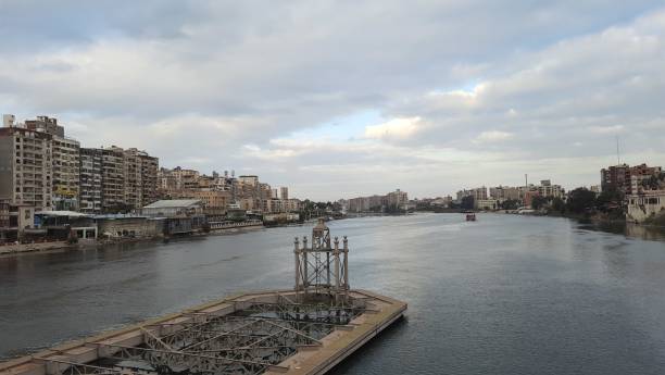 istock Egyptian Nile River with a cloudy sky 1462217172