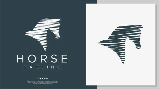 Vector illustration of Vintage horse head logo design template. Horse head logo vector illustration.