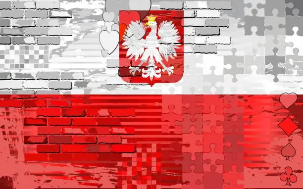 Vector illustration of Grunge Abstract flag of the Poland