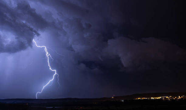 istock Electric storm and lightning on landscape 1462233546