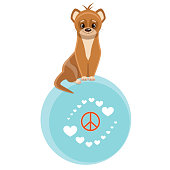 istock World peace. Vector illustration of a weasel in a flat style. Front view. Illustration in cartoon style for children's games, books, t-shirts, cards, prints, textiles. 1462233757