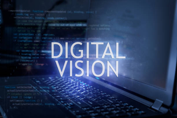 istock Digital vision inscription against laptop and code background.  Technology concept 1462234303