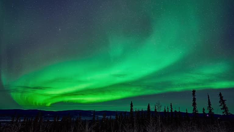 Nighttime view of deep winter in Alaska