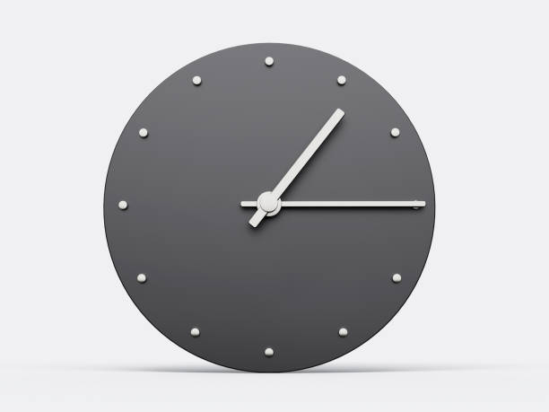 istock Simple clock gray 1:15 o'clock or One fifteen clock Modern Minimal Clock. 3D illustration 1462257483