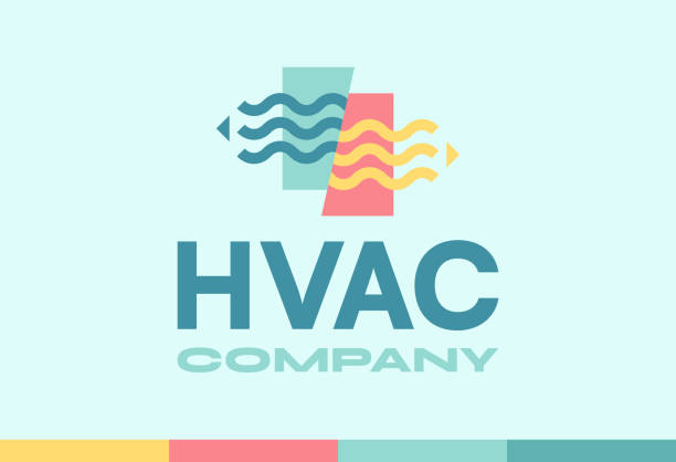 element projektu hvac heating cooling company symbol - air duct obrazy stock illustrations