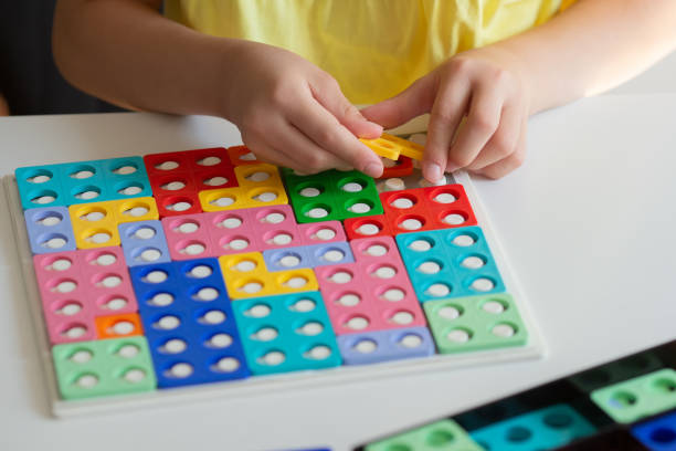istock Colored forms. Elementary mathematics. Primary School. The study of numbers. The study of the composition of the number. 1462282068