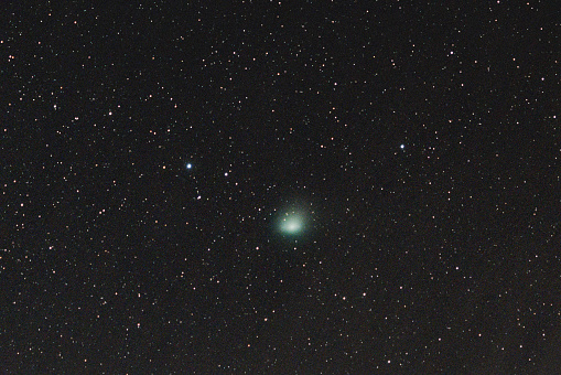 C/2022 E3 (ZTF) is a long-period comet from the Oort cloud that was discovered by the Zwicky Transient Facility (ZTF) on 2nd March 2022. The comet has a bright green glow around its nucleus, due to the effect of sunlight on diatomic carbon and cyanogen.\n\nThis comet hasn't been so close to Earth for 50,000 years since the last ice age and prior to the extinction of the Neanderthals.