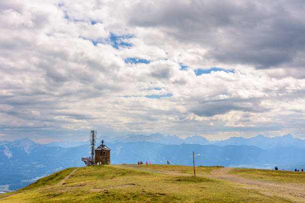 top of Gerlitzen alpe with a communications Station, Carinthia, Austria.