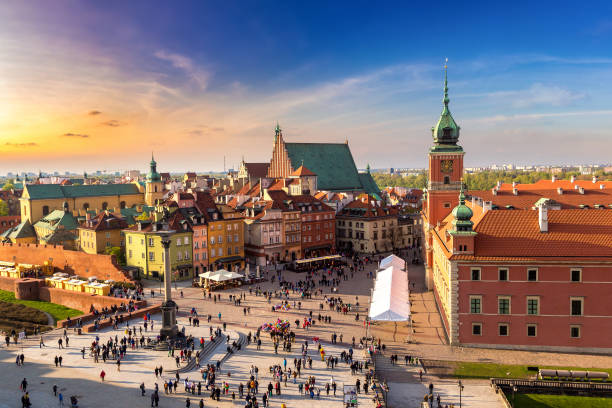 Panoramic view of Warsaw Panoramic view of Warsaw in a summer day n Poland warszawa stock pictures, royalty-free photos & images