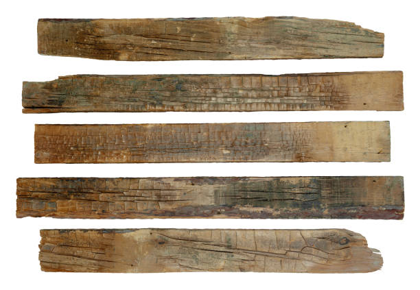Wood board plank isolated on white background