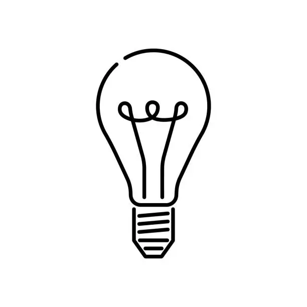 Vector illustration of Line Icon, Light Bulb.
