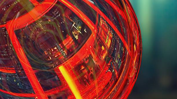 beautiful reflection of a large sphere of fiery red glass Abstract, dramatic, modern, luxurious and exclusive 3D rendering graphic design elemental background material beautiful reflection of a large sphere of fiery red glass Abstract, dramatic, modern, luxurious and exclusive 3D rendering graphic design elemental background material. High quality 3d illustration scotiabank saddledome stock pictures, royalty-free photos & images