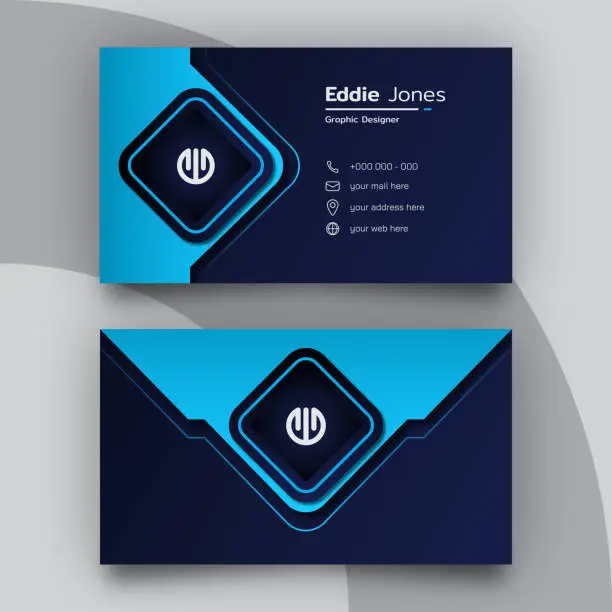 Vector illustration of Elegant and modern blue business card design template