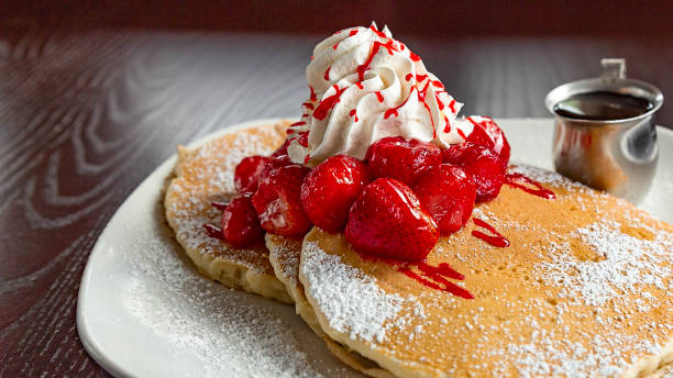 istock Pancakes With Strawberries & Cream 1462352394