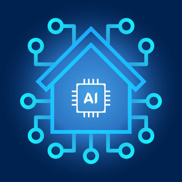 istock artificial intelligence illustration of smart home with house icon and futuristic technology style concept 1462391769