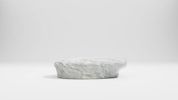 istock Abstract Background. White stone podium for premium products display, white marble pedestal nature advertising cosmetic concept on white background. 3d rendering 1462401603