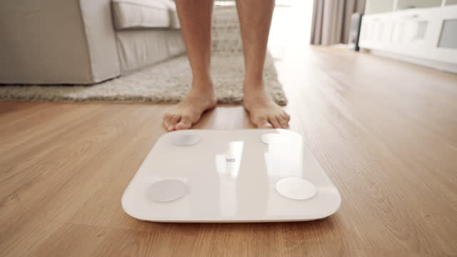 Body weight on digital weighing scales.