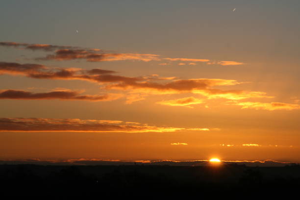 istock Deep orange sunrise golden light reflecting 1462427478