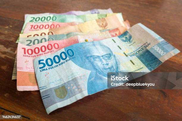 Indonesian Rupiah Banknotes Stock Photo - Download Image Now - Bank - Financial Building, Bank Account, Banking