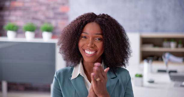 istock Man Clapping In Online Video Conference Business 1462445962