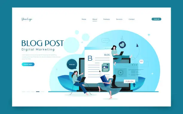 Vector illustration of Blogging concept