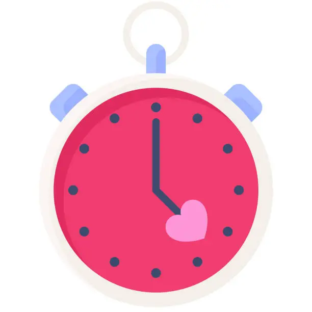 Vector illustration of Stopwatch icon, Valentines day related vector