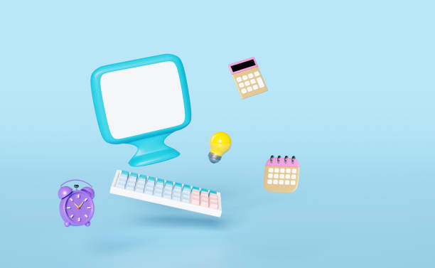 istock laptop computer monitor with yellow light bulb isolated on blue background.idea tip concept,3d illustration,3d render 1462508098