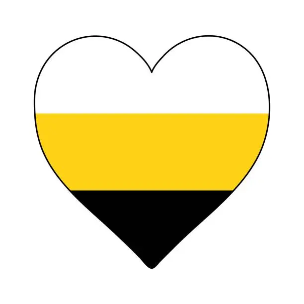 Vector illustration of Perak Heart Shape Flag. Love Perak. State in Malaysia. Visit Malaysia. Vector Illustration Graphic Design.