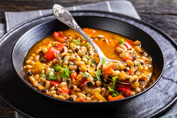 istock Vegan Hoppin John, savory black-eyed pea stew 1462512781