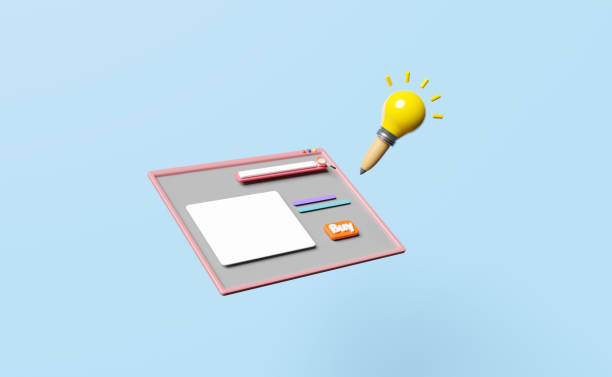 istock mobile phone, smartphone with light bulb pencil, buy label tag, magnifying, blank search bar isolated on blue background. online shopping, search data, web browsing concept, 3d illustration, 3d render 1462521318