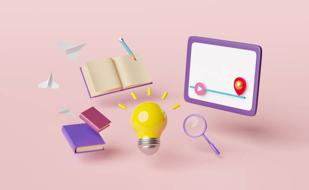 istock 3d tablet computer with yellow light bulb, play bar, paper plane, magnifying isolated on pink background. idea tip education, knowledge creates, e-learning concept, 3d render illustration 1462521538
