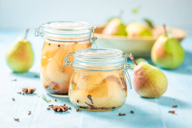 istock Homemade pickled pears with anise and sugar. 1462524213