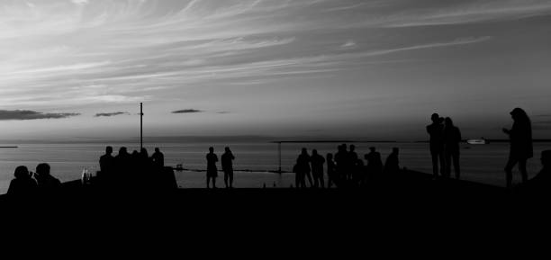 istock Silhouettes of people watching the sunset 1462529331