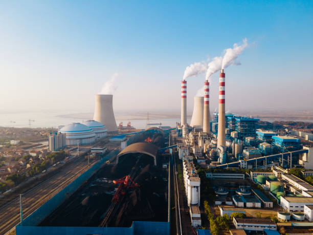 istock Chimney of plant power station 1462530771