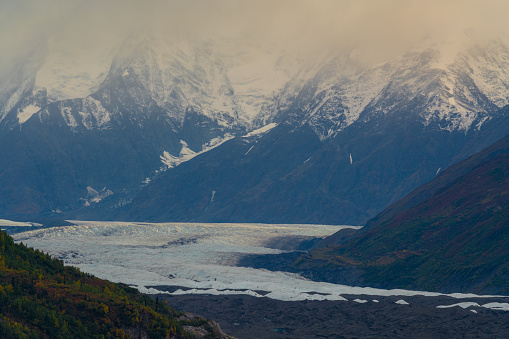 A natural view of the Matanuska Glacier in Alaska, USA