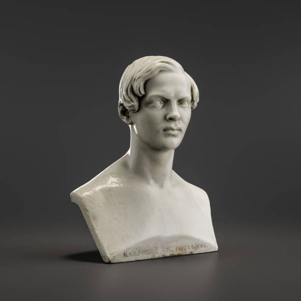 istock A Marble Bust Sculpture. The Bust of Kazimierz Count Potulicki, 1800s. from side view, 3d Rendering 1462542018