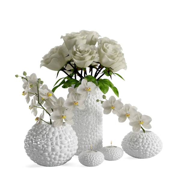 istock 3D rendering of white roses in vase 1462547236